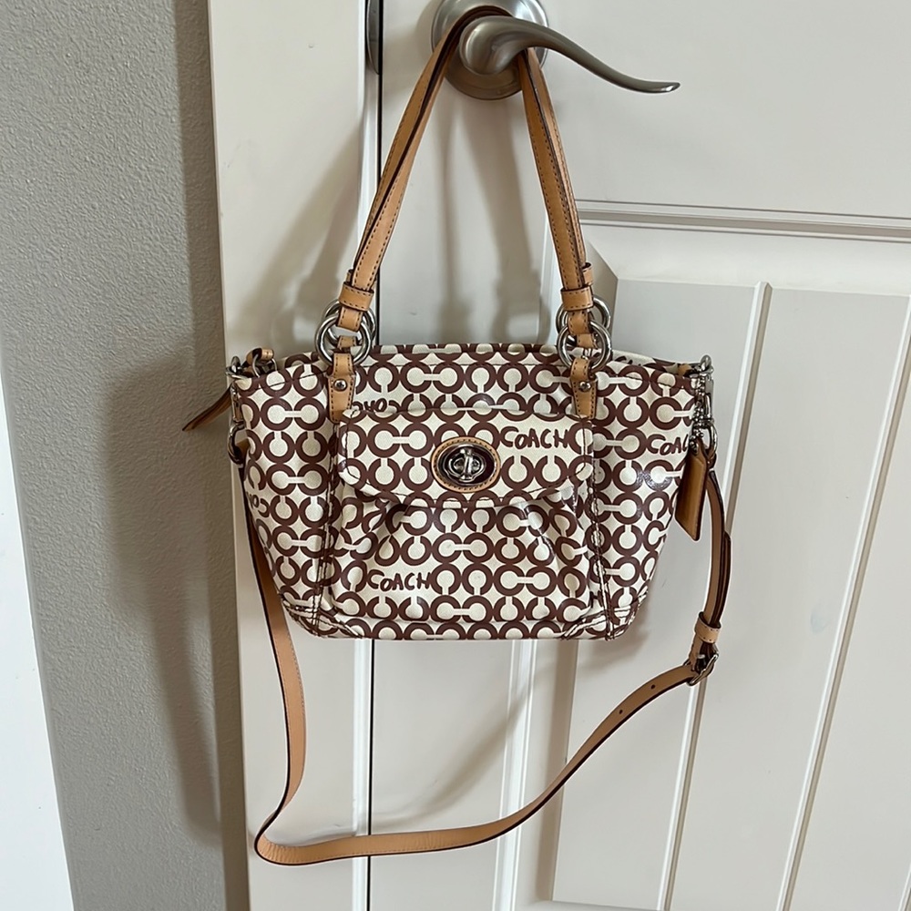 Authentic Coach OP Art Coated Canvas Bag